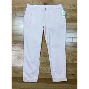 -New Maison Jules Essential Pant Womens Size 8 Light Pink Bliss Cuffed Pockets